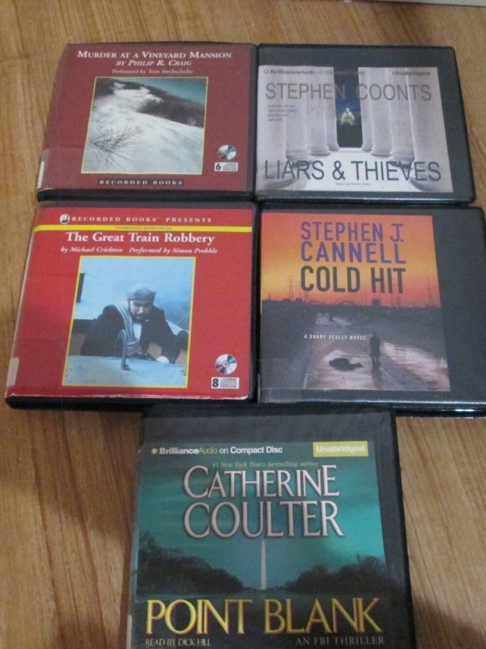 Audio Book bundle Lot of 5 Thrillers complete sets all cd's in there library